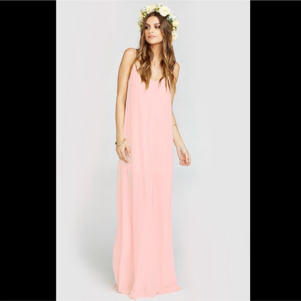 Show Me Your MuMu Jolie Maxi Slip Dress Frosted Pink Size Medium